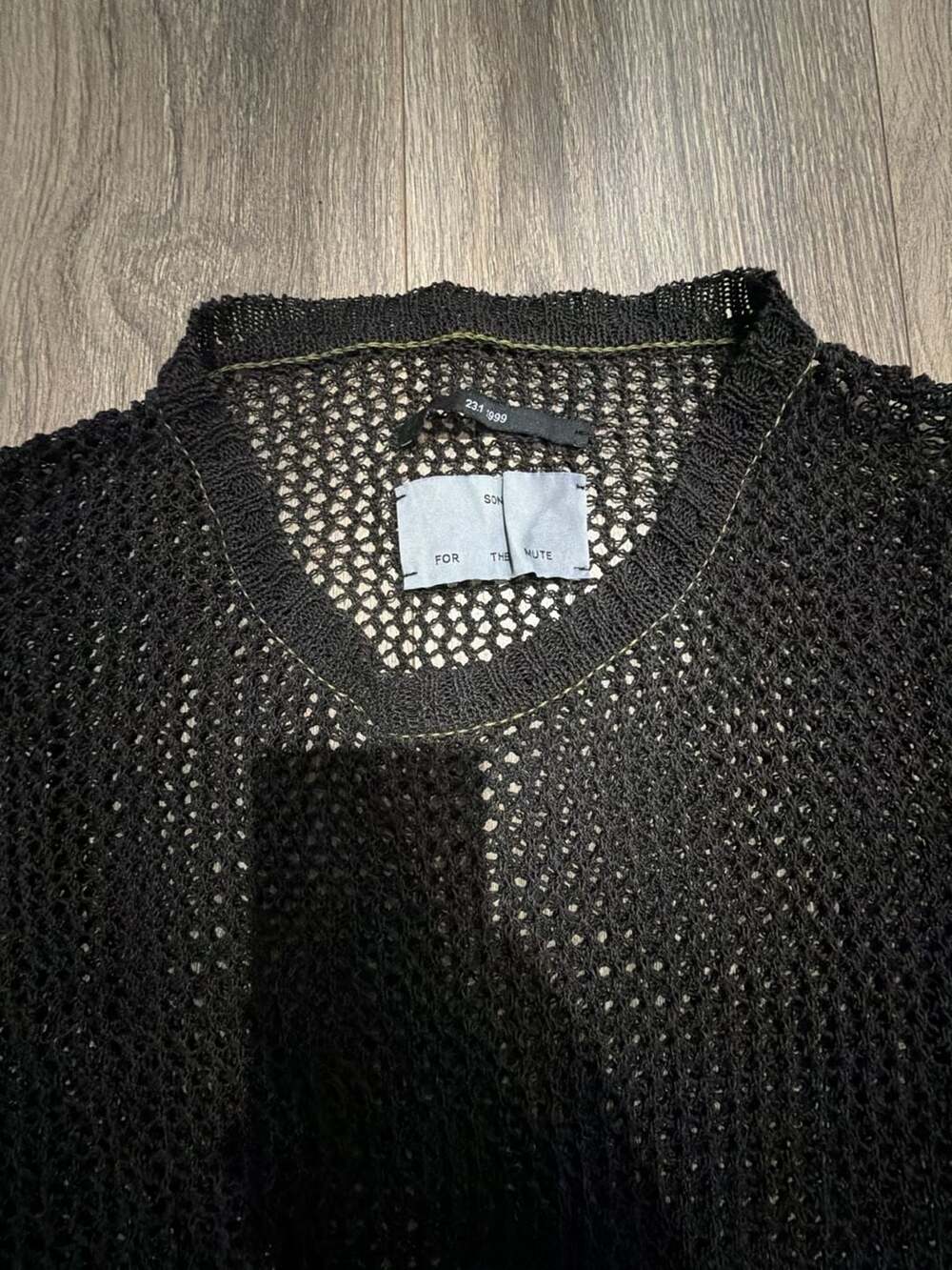 Song for the Mute Honeycomb Mesh Knit Oversized Sweater Black 23.1 1999